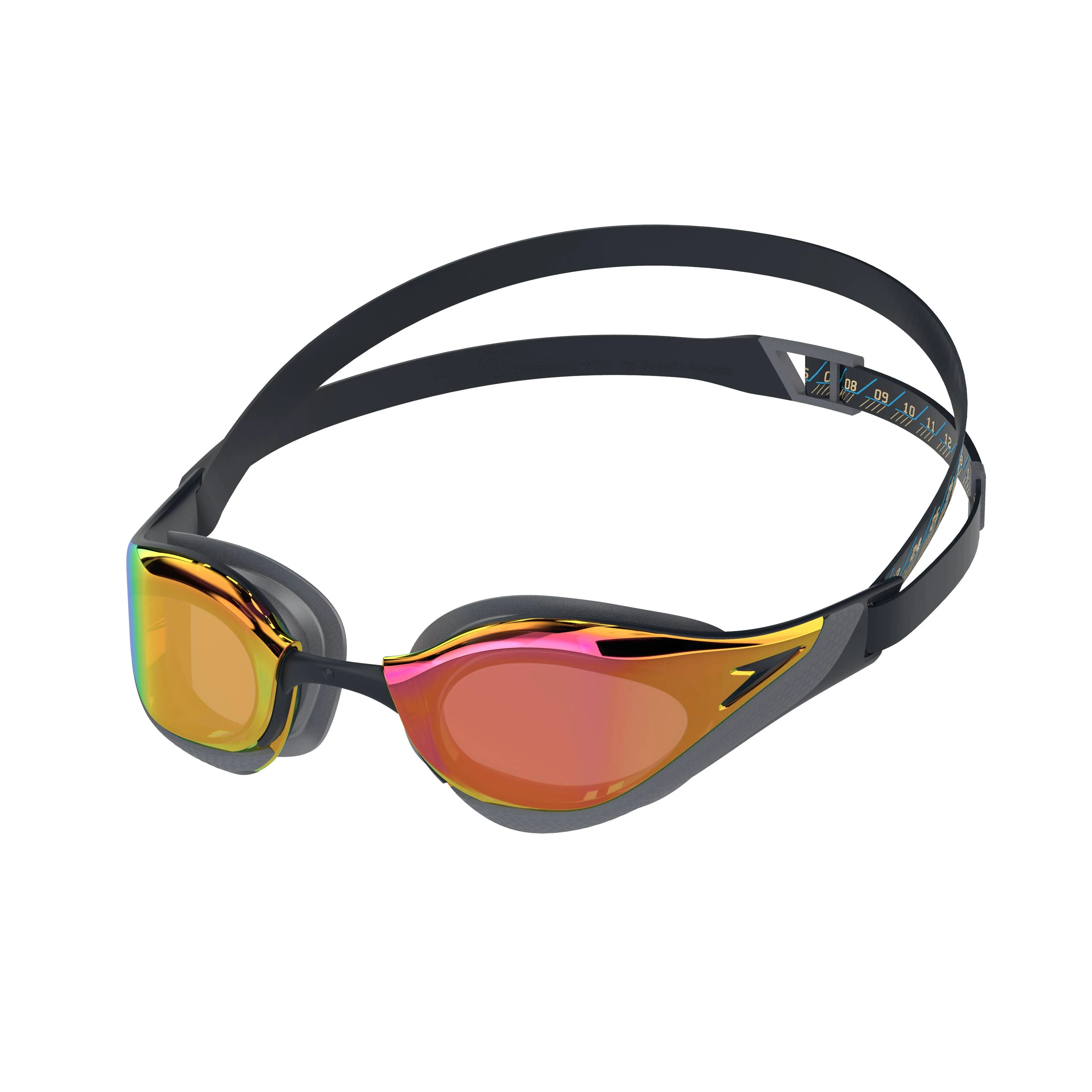 Speedo Fastskin Pure Focus Mirrored Goggles Black Cool Grey/Ruby