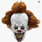 Binggle Halloween Mask IT Pennywise for Adults Clown Scary Costume Cosplay Party