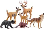 Uandme Forest Animals Figures, Woodland Creatures Figurines, Miniature Toys Cake Toppers