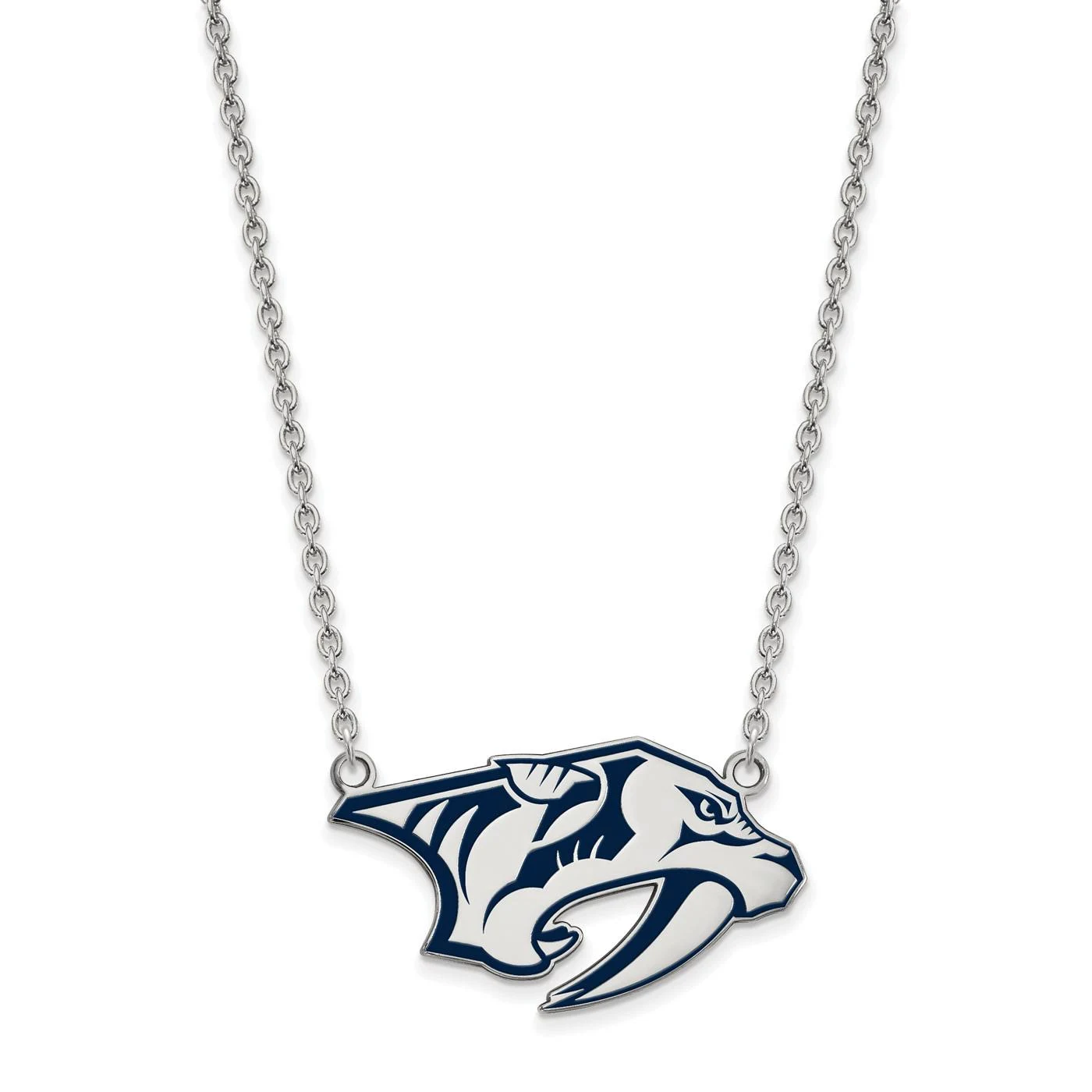 Nashville Predators Large (3/4 Inch) Enamel Pendant w/Necklace (Sterling Silver)