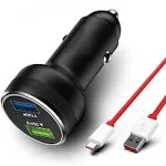 Warp Charge 30W 65W Car Charger Supervooc for Oneplus 12 12R 11 10 9 Pro Open 9R 8T 10T 8 7T Nord N20 N300 N10 N100 N200 N30 SE 5G Dash Charge Car Fast Charging One Plus 7 6T 6 Black