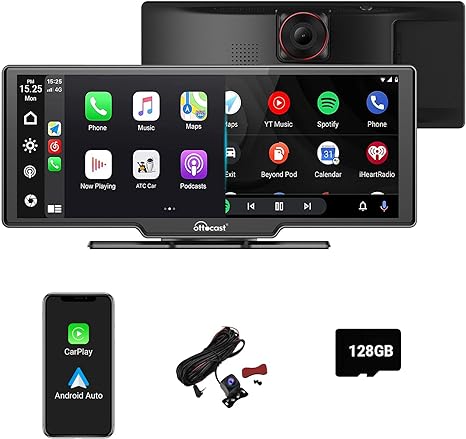 Portable Car Stereo, Ottocast Wireless Apple CarPlay and Android Auto Dual ...