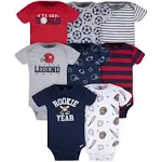 Gerber Baby Boy Short Sleeves Onesies Bodysuits, 8-Pack (Newborn - 12 Months)