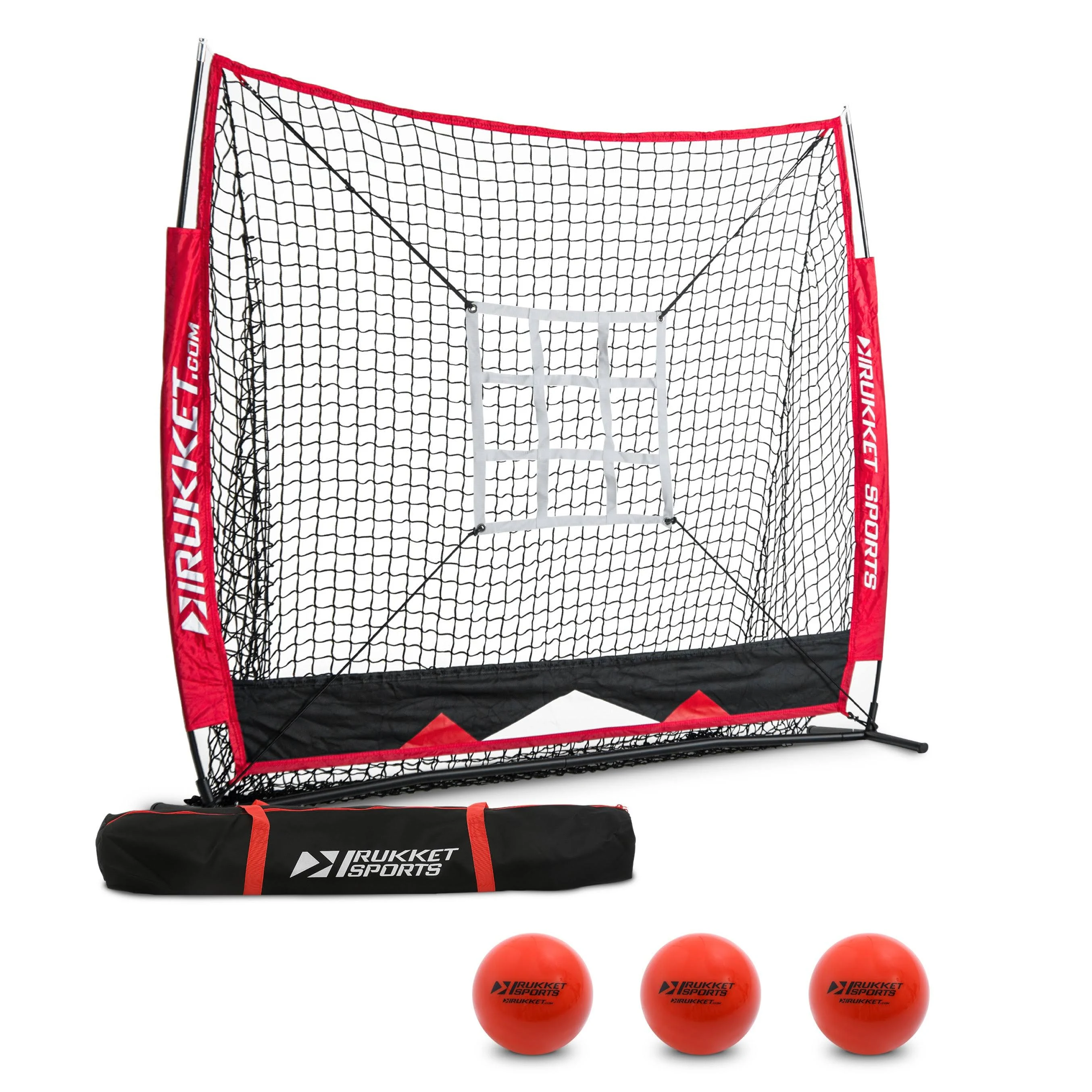 Rukket Baseball Softball Practice Net Hitting Pitching Strike Zone 5x5 3 Training ...