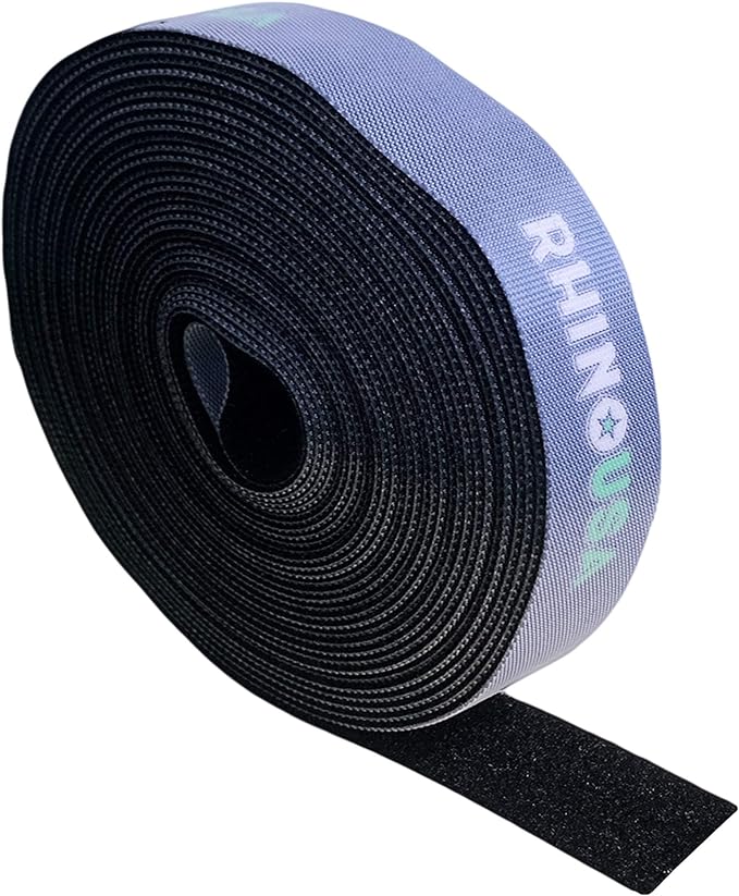 Rhino USA 1" x 25' Hook and Loop Roll - Non-Adhesive Interlocking Tape