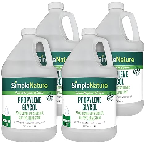 Food Grade Propylene Glycol - 99.9% Purity - 1 Gallon - Ecofriendly, Non-GMO Moisturizer, Solvent, Emulsifier, Humectant - Soaps, Lotions, Antifreeze, Fog Machines