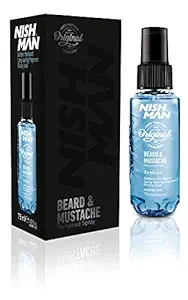 NISHMAN Beard &amp; Mustache Perfumed Spray, 75ml, Alcohol-Free Moistures Conditions