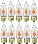 ® 3 Watt Flicker Flame Light Bulb - Flame Shaped, Flickering Orange Glow for Uni