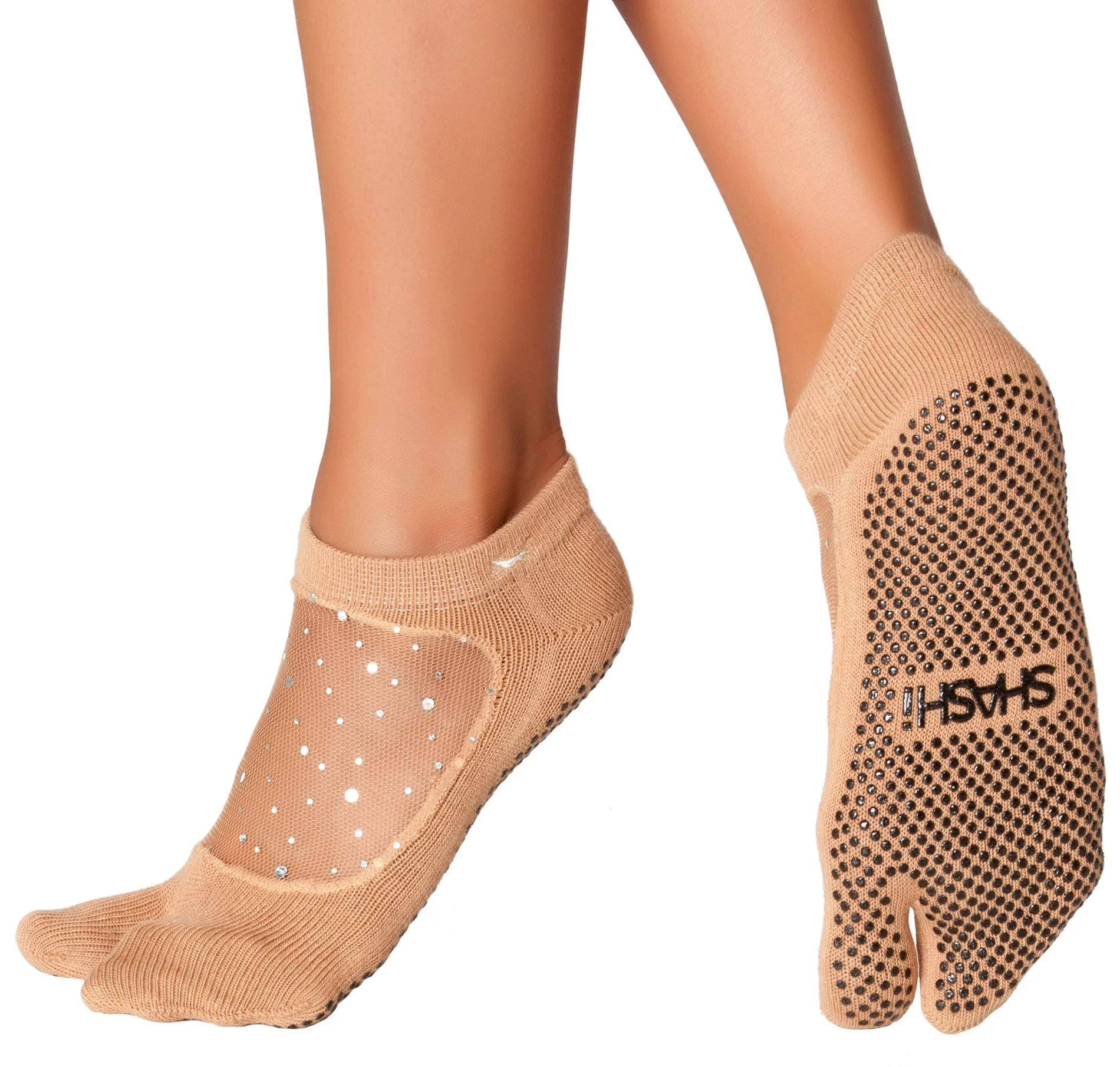 SHASHI Classic and Star Split Toe Socks - Pilates Socks with Grips — Workout Socks Women — Non Slip Socks for Barre & More