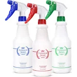 Plastic Spray Bottle (3 Pack, 24 Oz, 3 Colors) Heavy Duty All-Purpose Empty Spra