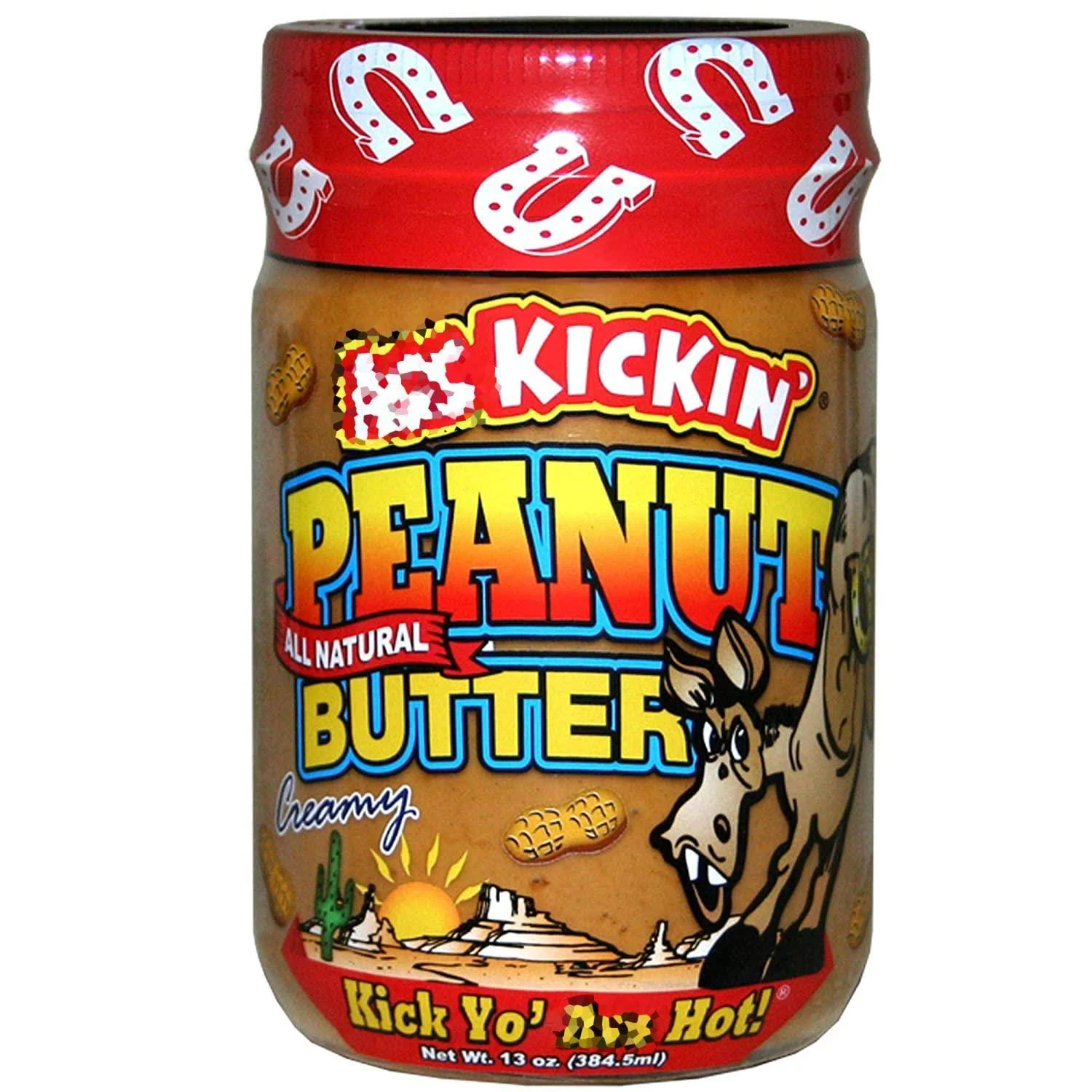 Kickin' Creamy Peanut Butter with Habanero Pepper - 13 Ounces - Premium Gourmet All Natural Spicy Peanut Butter - Perfect Snack Packed with Protein