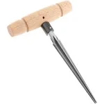 Alnicov Tapered Reamer Wood Hand Held Reamer T Handle Tapered 4 Fluted Chamfer Reaming Guitar Woodworker Cutting Tool