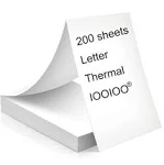 200 pages, thermal printer paper 8.5 x 11, letter, folded, continuous, perforated, quick dry for pen, not 3 proofing, BPA free. For IOOIOO, Peripage, Munbyn, Jadens, Hprt, Phomemo…(lasting 3 years)