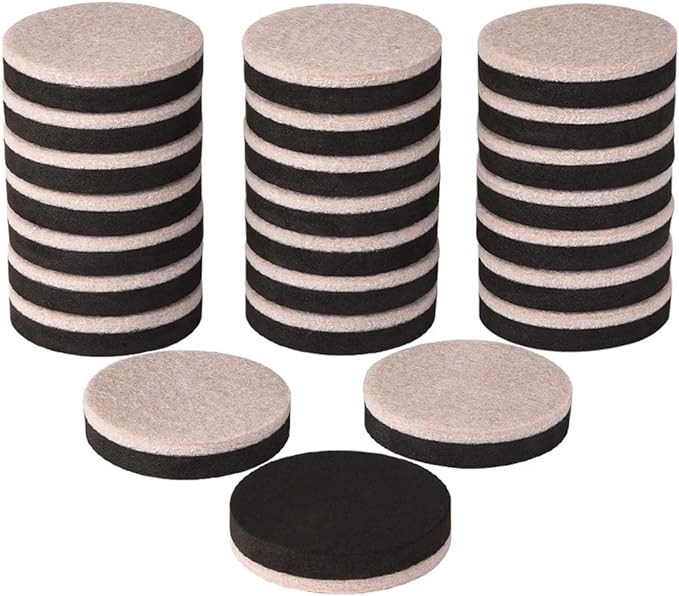 24 Pieces Furniture Sliders 2 Inch Round Felt Furniture Slider Reusable Heavy Duty Furniture Moving Pads for Hardwood Floors and Other Hard Surfaces