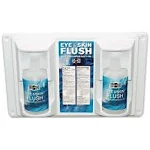 Twin Bottle Eye Flush Station with Two 16oz Bottles, 3.75"D x 13.5"H x 16.5"W