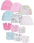 Onesies Brand 12-Piece Baby Girls Cats Caps and Mitten Set