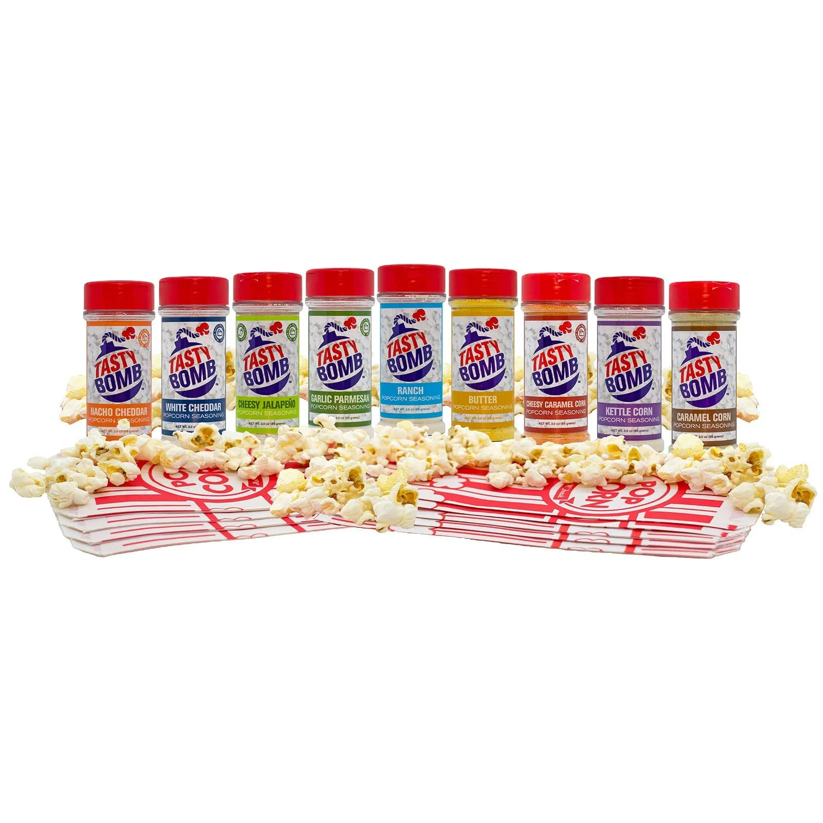 Family Party Pack Popular Popcorn Seasoning - Keto Friendly, Paleo, No MSG, Gluten Free- Variety of Flavors (9 Pack)