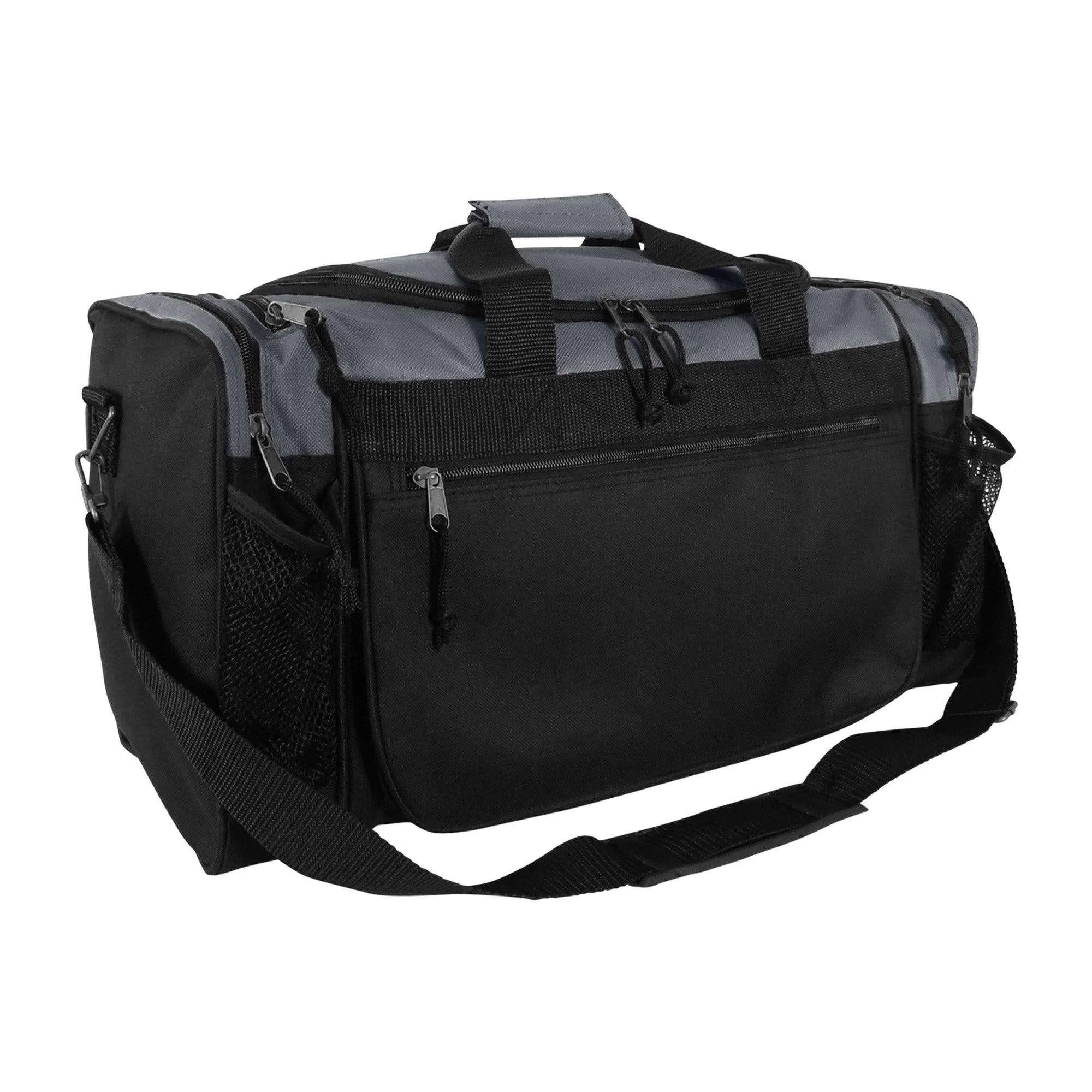 Dalix 20 inch Sports Duffle Bag with Mesh and Valuables Pockets Gray