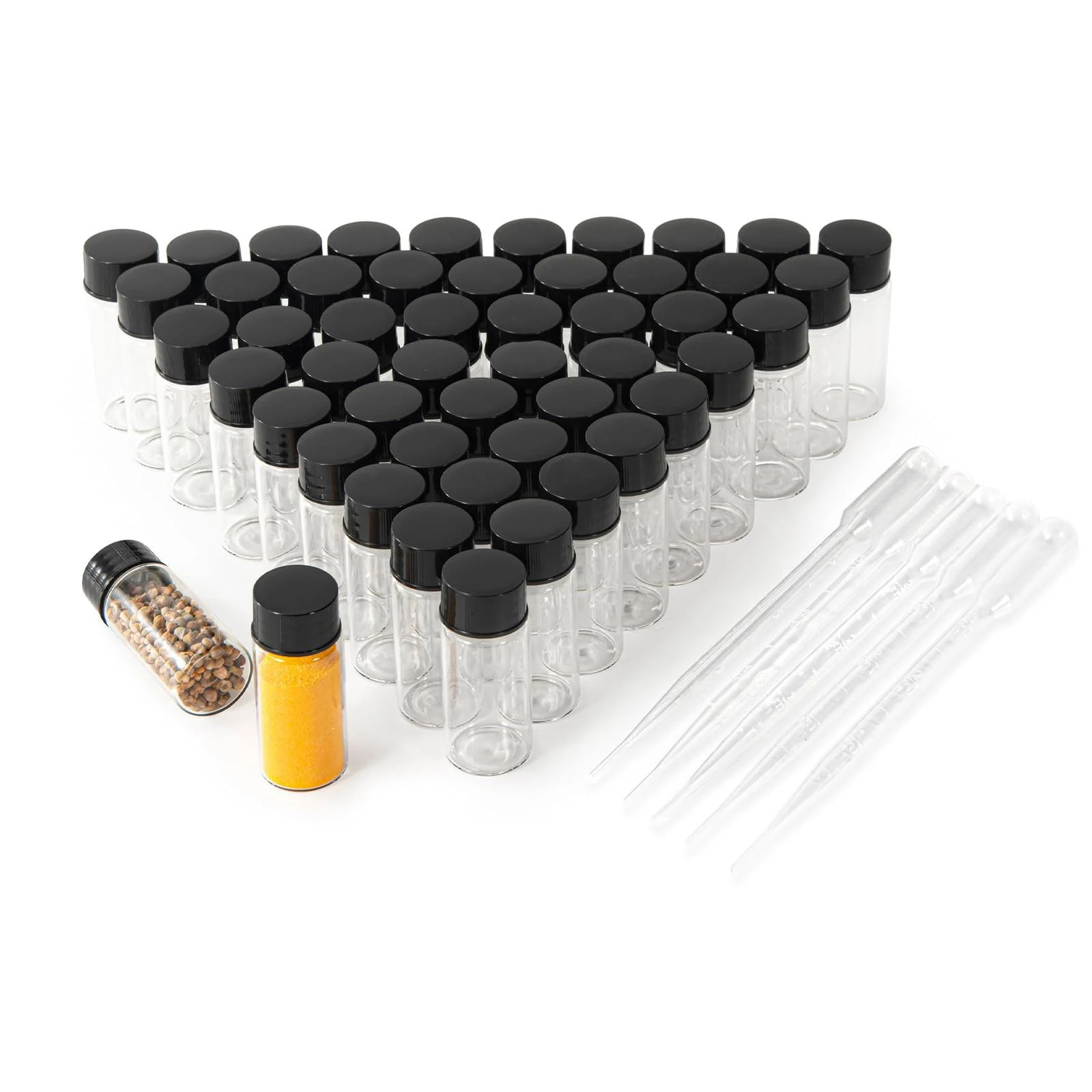 10ml Clear Small Glass Vials 50pcs with Screw Caps(50pcs)