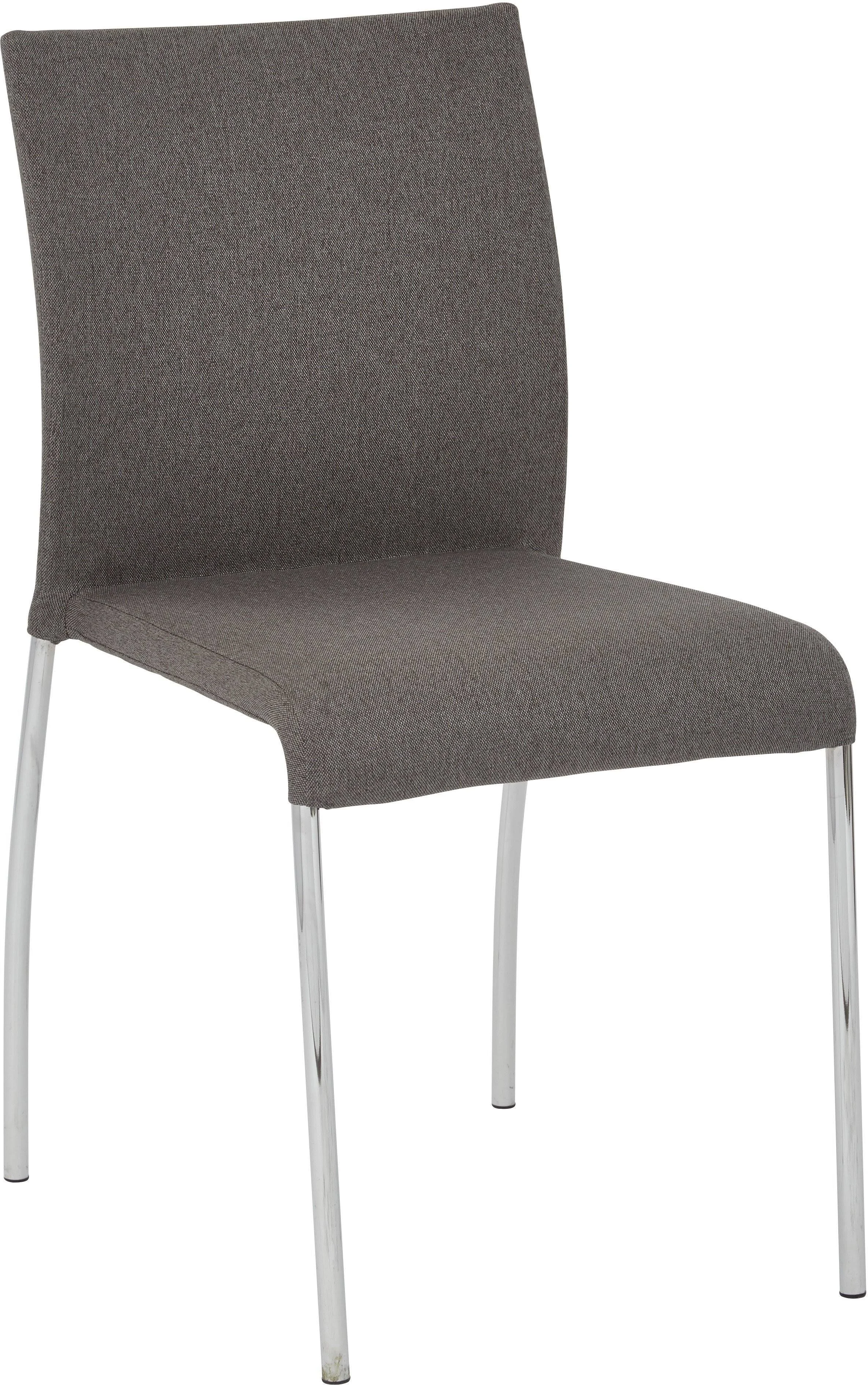 OSP Home Furnishings Conway Upholstered Stacking Chair with Chrome Legs, 2-pack, Smoke