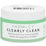 Farmacy Baume démaquillant – Clearly Clean Démaquillant pour peaux sensibles + Nettoyant à base d'huile – Double nettoyant exfoliant doux – Fond du baume à la mousse laiteuse – Sans parfum (50 ml)