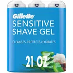 Gillette Sensitive Shave Gel with Aloe &amp; Shea Butter (7 Oz., 3 Pk.)