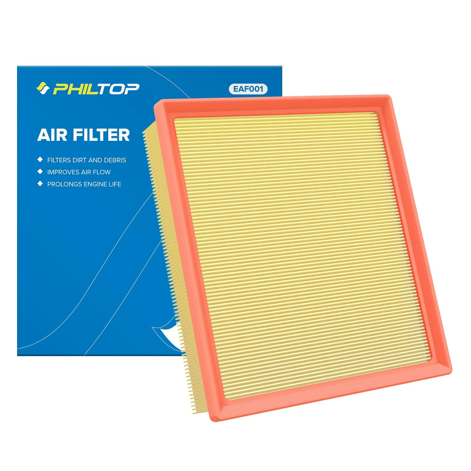 PHILTOP Engine Air Filter CA10755 Replacement for 2011-2021 Grand Cherokee 3.6L/V8 5.7L/V8 6.4L, 2012-2017 Camry V6 3.5L, 2014-2019 Highlander L4