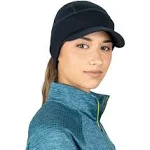 TrailHeads Womens Ponytail Hat | Merino Wool Hat with Drop Down Ear Warmer - Black