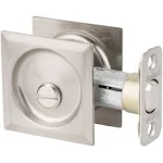 Kwikset 335SQT-15 Square Privacy Pocket Door Lock Satin Nickel Finish