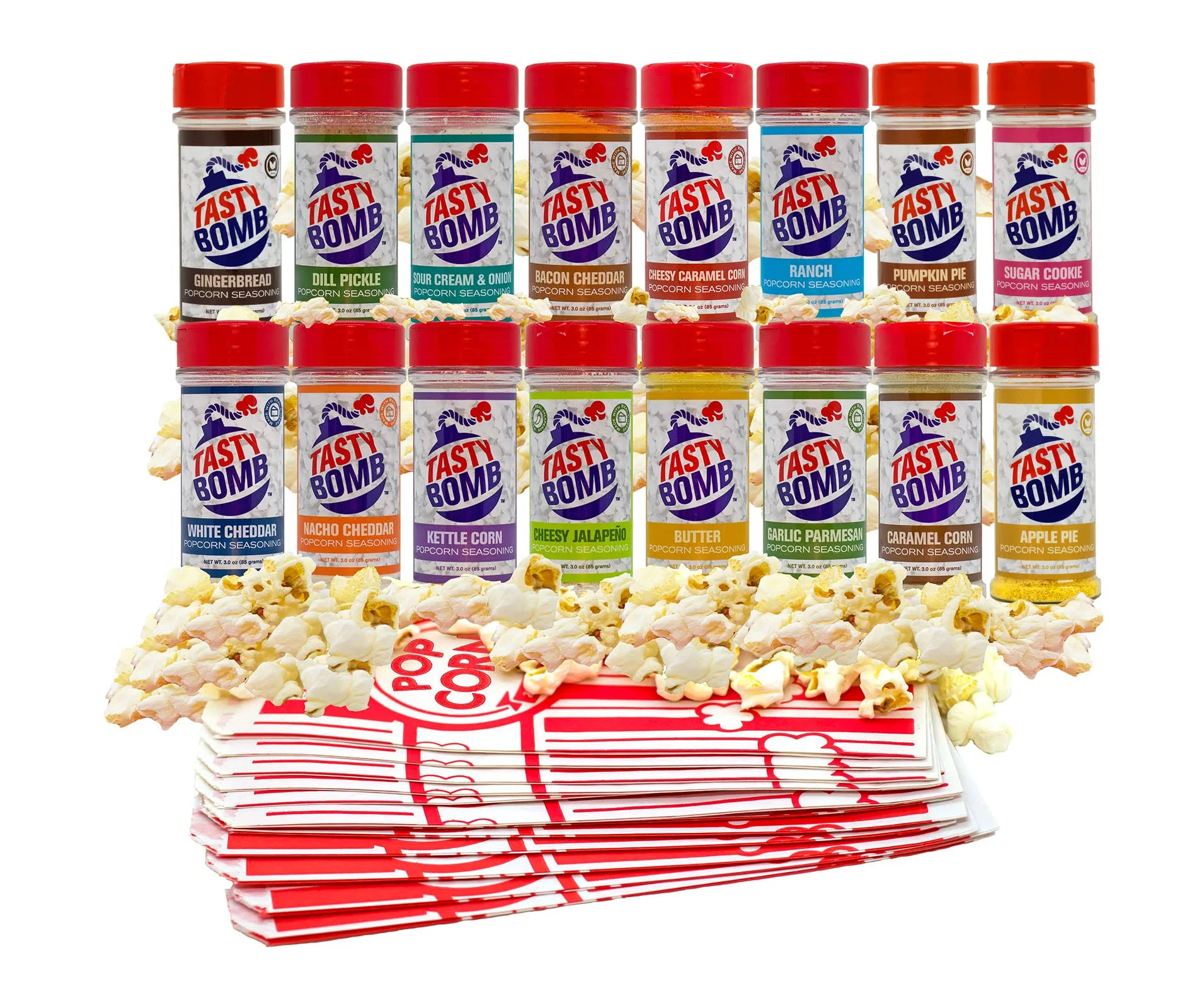 Flavorful Popcorn Seasoning Variety Pack Seasonings in White Cheddar Cheese ...