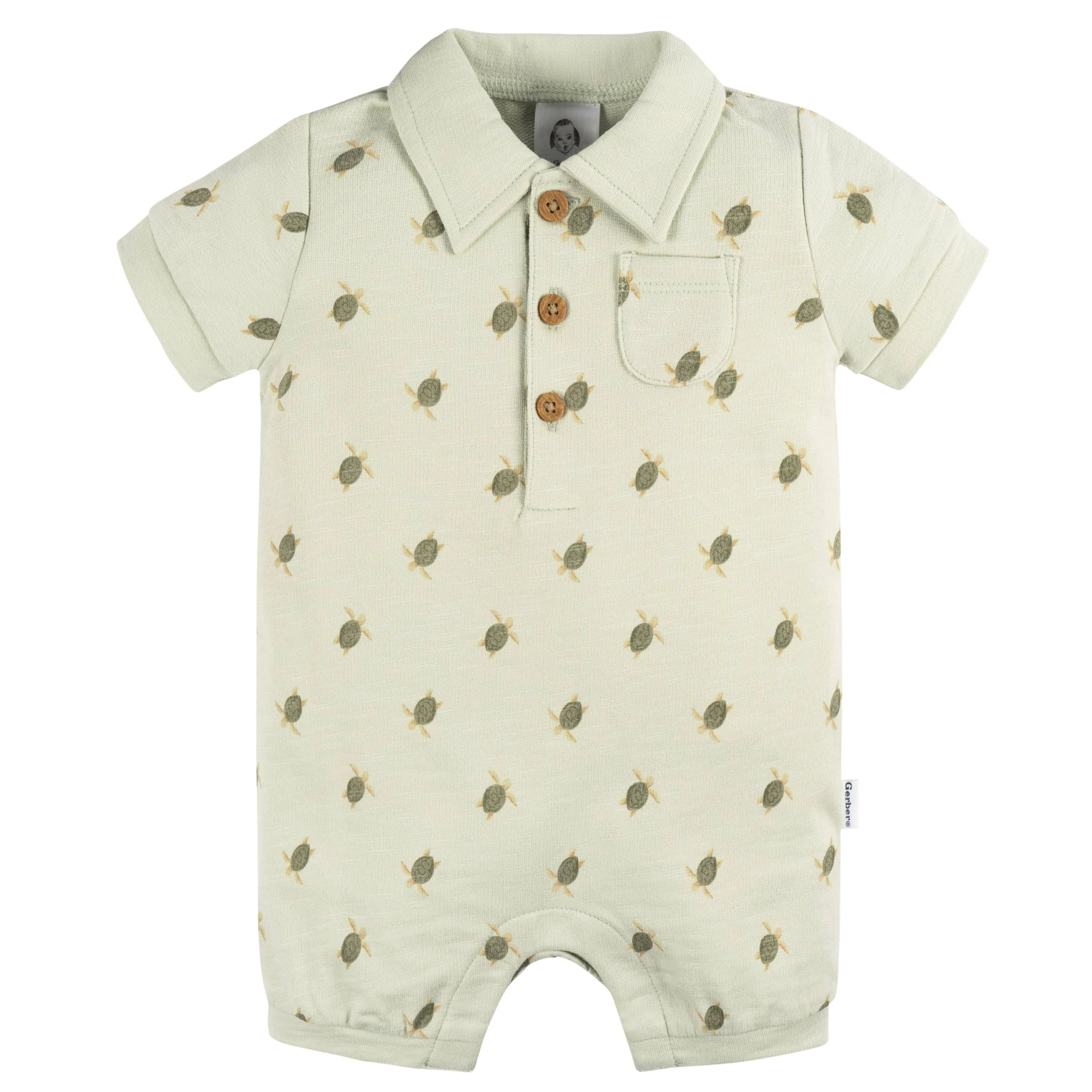 Gerber Baby Boys' Cotton Polo Romper