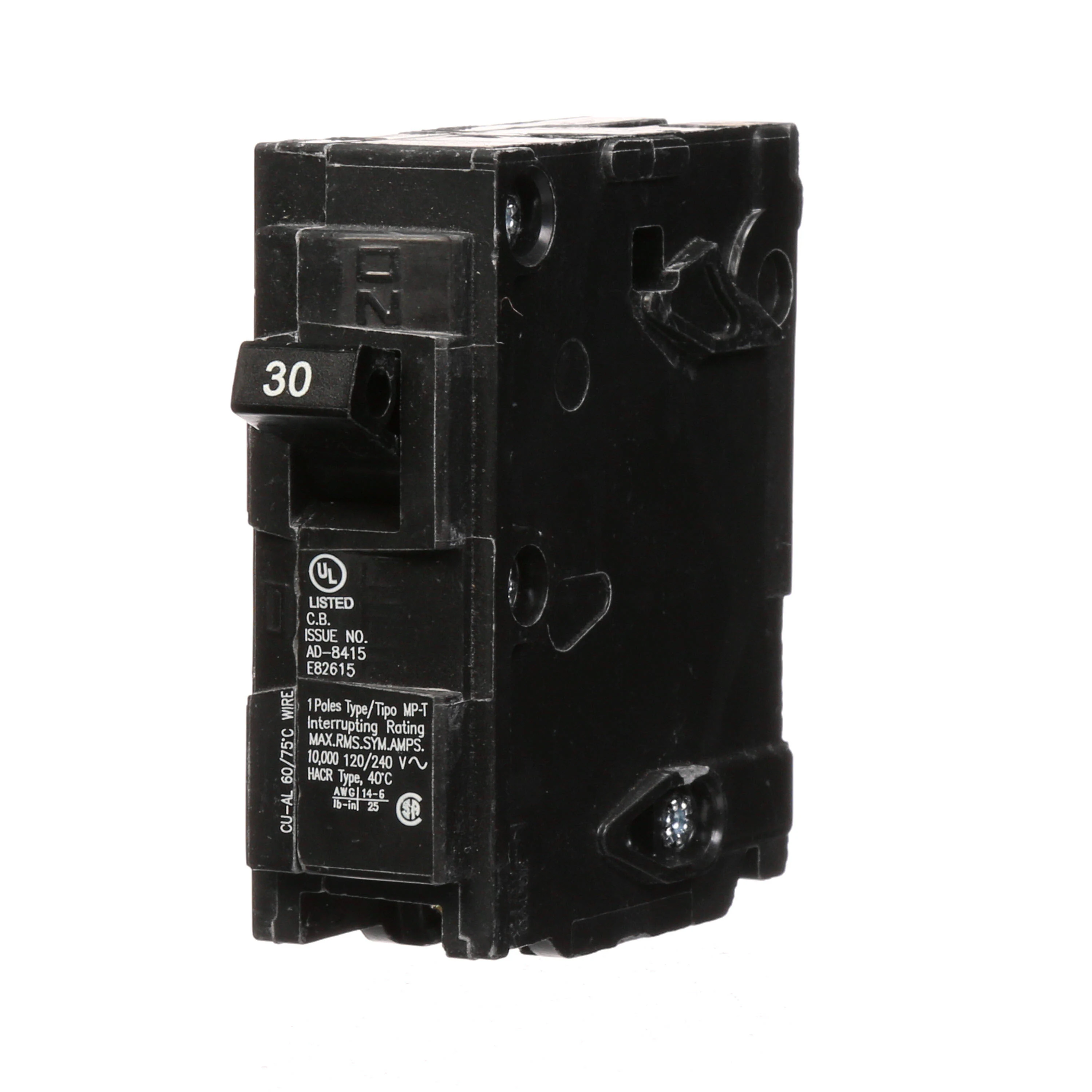 MP130 30-Amp Single Pole Type MP-T Circuit Breaker