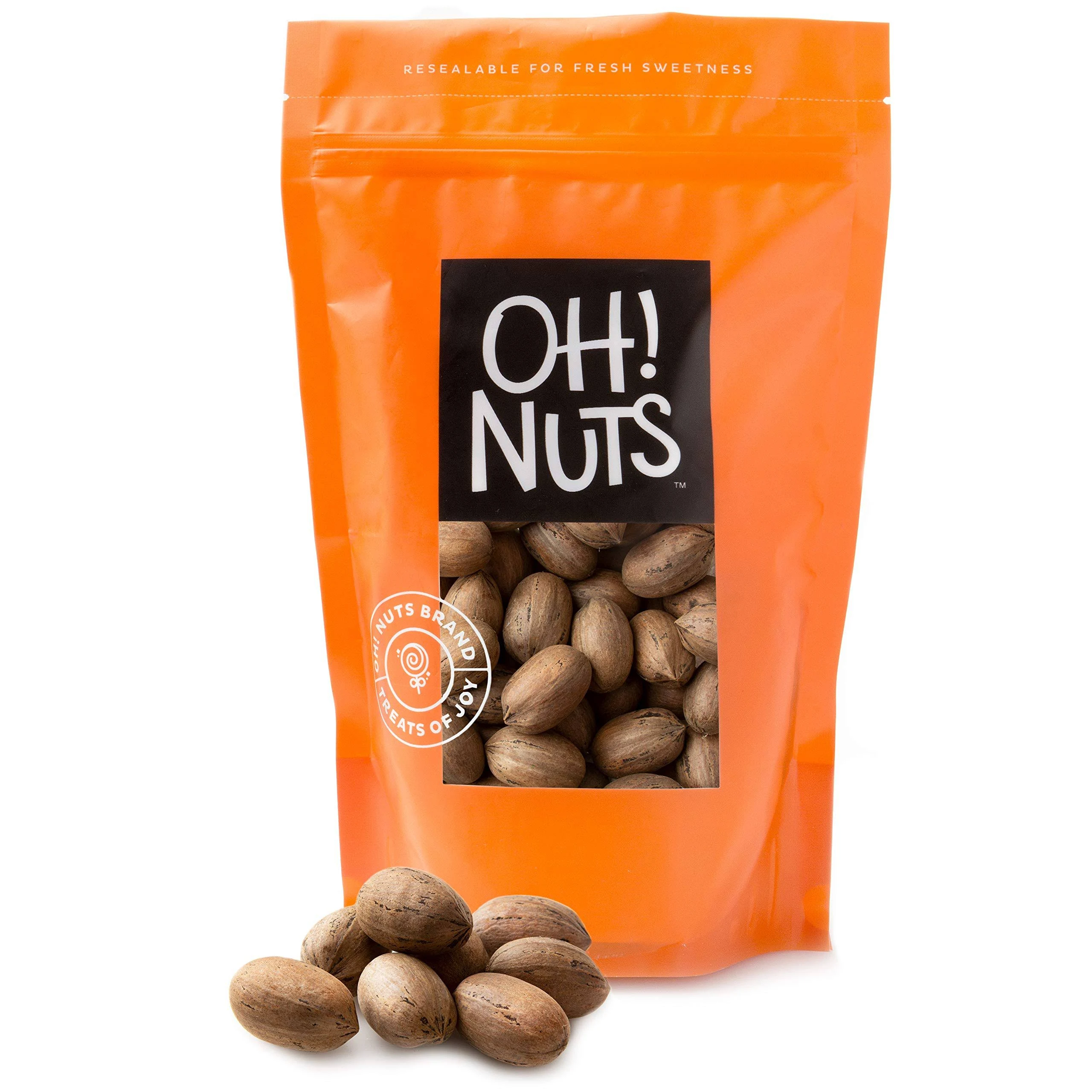 Pecans in Shell | Raw - 100% Natural | 2 lb | High-Protein Pecans | Packed in New York Zip-Seal Bag for Exceptional Freshness by Oh Nuts