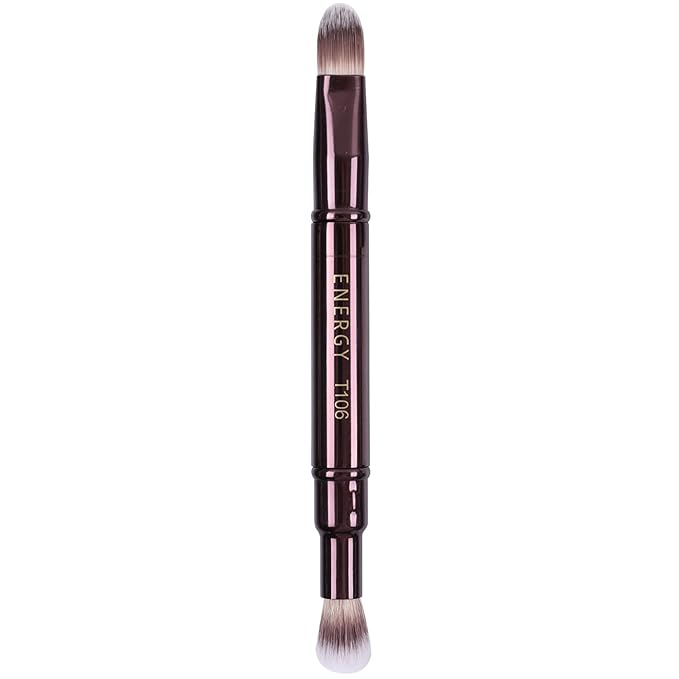 Energy Concealer Brush Under Eye Dual Airbrush Eyeshadow Blending Brushes with Cap - Blending,Buffing,Higlighting and Concealing with Liquid,Powder,C