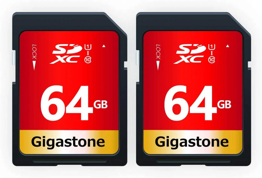 Gigastone 64gb 2 Pack SD Card UHS-I U1 Class 10 SDXC Memory 2-Pack