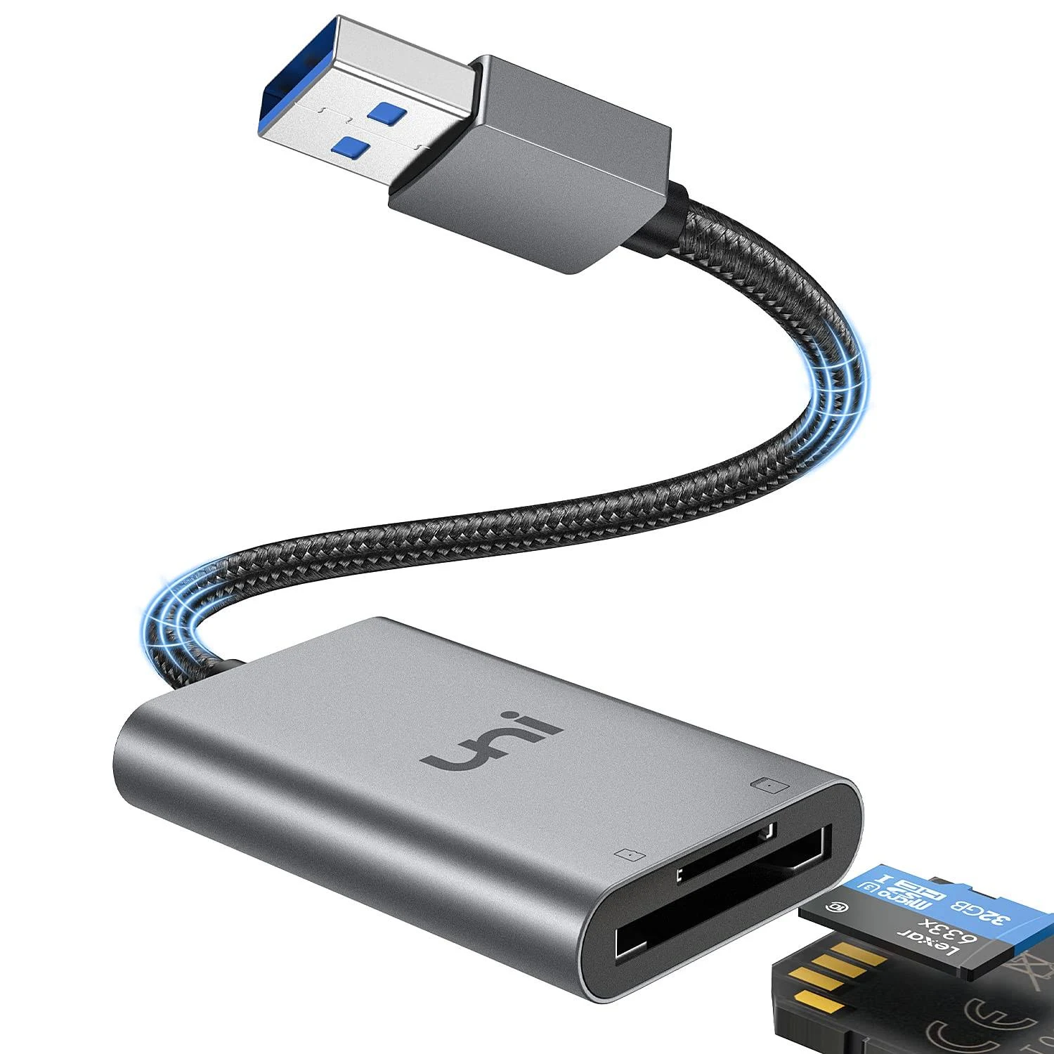 SD Card Reader,  High-Speed USB 3.0 to Micro SD Card Adapter, Aluminum 