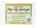 Trader Joe's Pop up Sponges Made From Natural Vegetable Cellulose 12 Sponges, 1 Pack