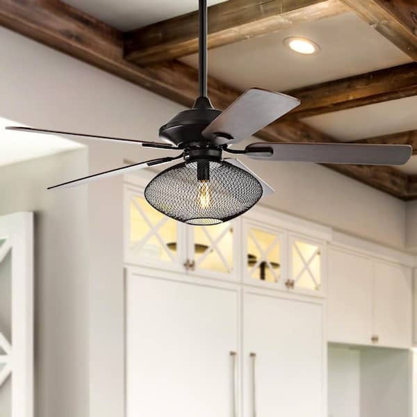 Clift 52 in. Oil Rubbed Bronze 1-Light Mid-century LED Ceiling Fan with Light and Remote