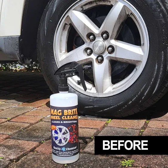 Quality Chemical Mag Brite/Acid Wheel and Rim Cleaner/Wheel and Tire Cleaner - Formulated to Safely Remove Brake Dust and Heavy Road Film - Best Car Wheel Cleaner for Rims Cleaner - 1 Gallon Combo