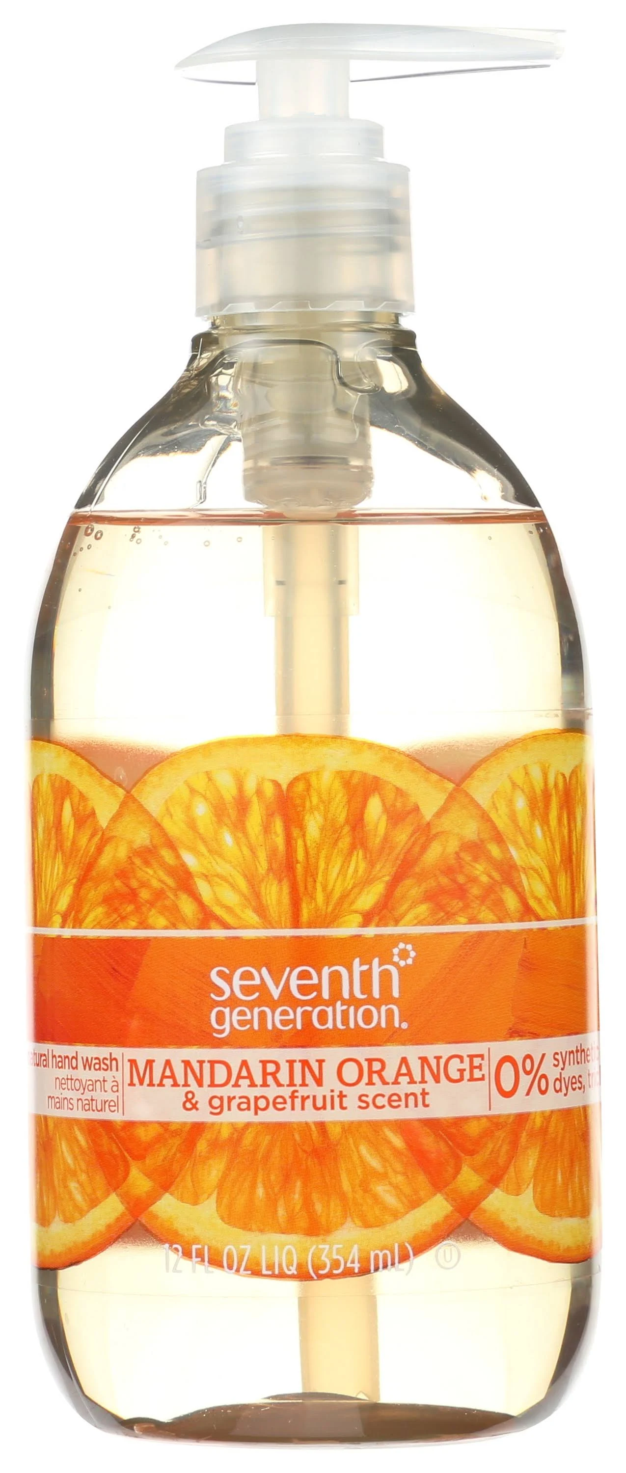 Seventh Generation Hand Wash, Mandarin Orange & Grapefruit Scent, 12oz