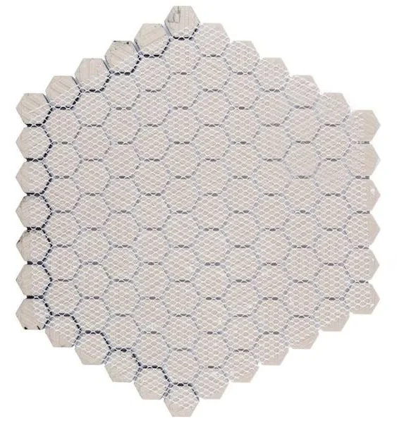 SomerTile Metro 1" Geo Hex Matte White 10-1/2 in. x 11-5/8 in. Porcelain Mosaic Tile