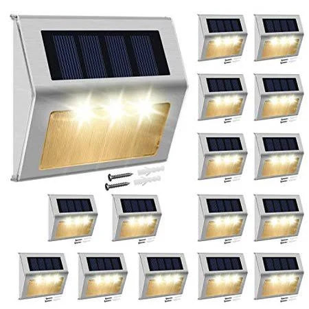 Upgrade 3 LED Solar Step Lights JACKYLED 12-Pack