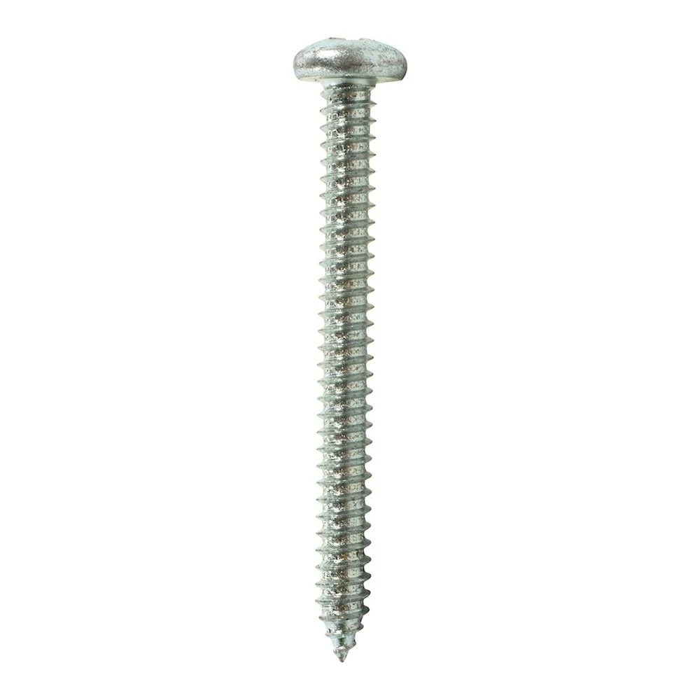 Hillman 80124 Sheet Metal Screws No. 14 X 2-1/2" L Phillips Pan Head Zinc-Plated