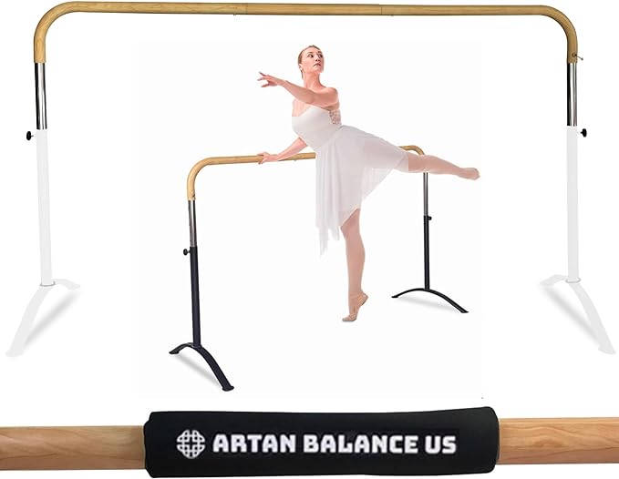 Ballet Barre Portable for Home or Studio, Height Adjustable Bar for Stretch, Pilates, Dance or Active Workouts, Single or Double Bar, Kids and Adults