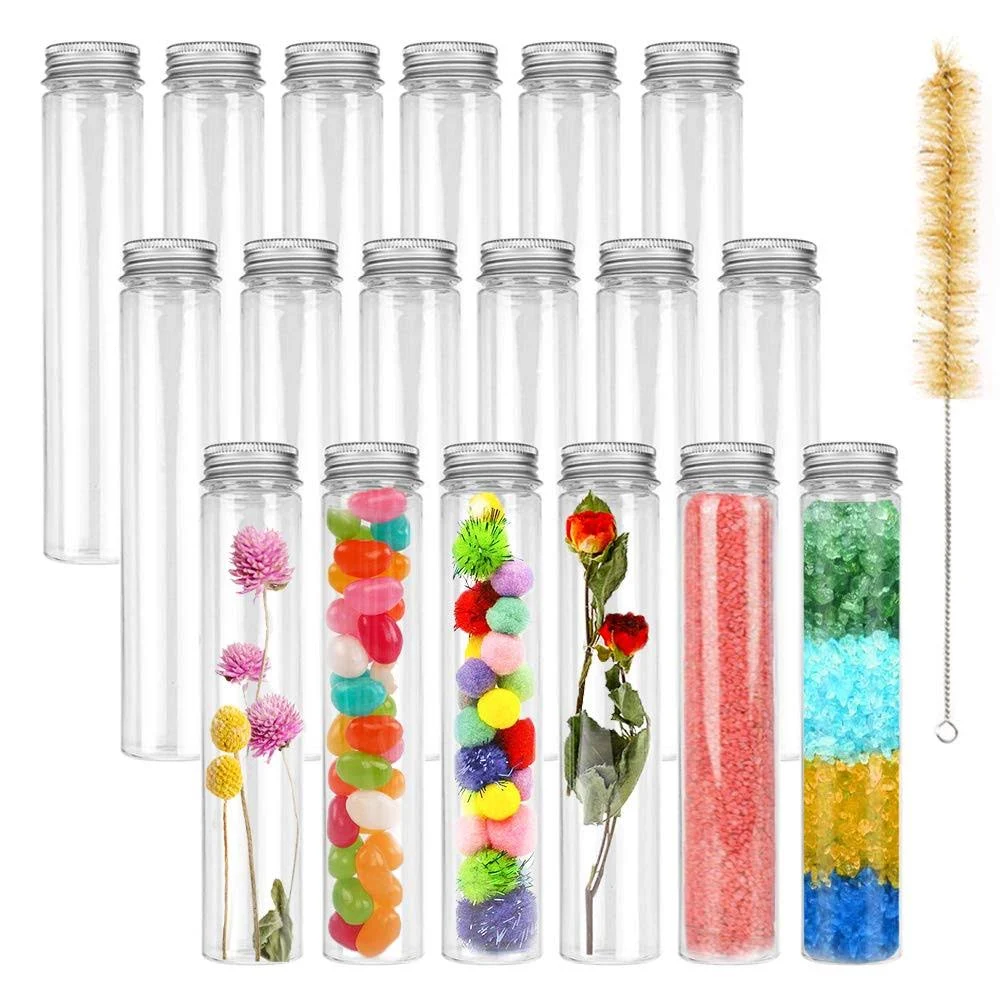 OJYUDD 18 Pcs 115ml Clear Plastic Test Tubes