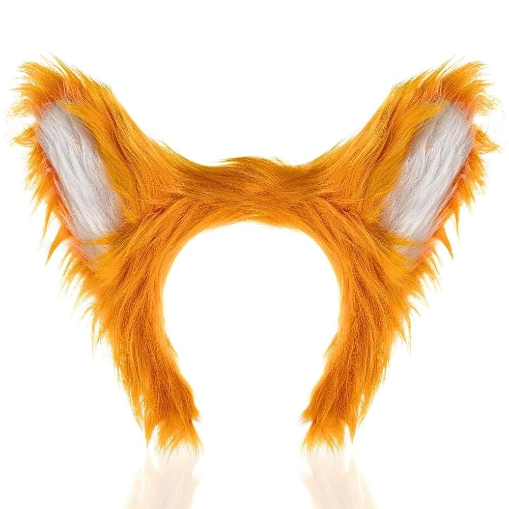 Fox Ears - Fuzzy - Orange - Costume Cosplay Accessory - Teen Adult