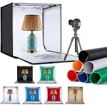 Zkeezm 24"x24" 240LED Lights 7 Color Backdrops Foldable Light Box Photography