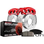 2002 Ford Mustang Rear Z23 Evolution Sport Series Brake Disc and Caliper Kit, Red Powdercoat Caliper Carbon Fiber Ceramic 5 Lugs KC1303 by Powerstop®