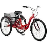 Schwinn Meridian Deluxe Adult Tricycle Bike, Three Wheel Cruiser, 26-inch Wheels, Low Step-Through Aluminum Frame, Adjustable Handlebars, Large