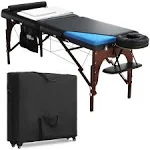 Luxton Premium Memory Foam Massage Table - Rolling Travel Case, Washable Sheets, Thicker & Wider